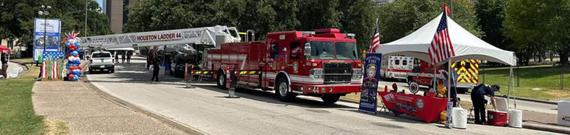 HFD truck and tent set up for event